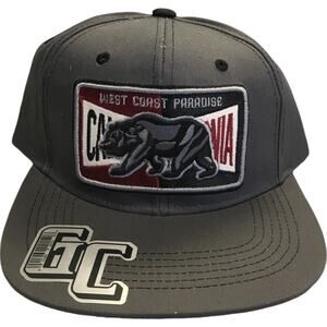 GC California West Cost Paradise Embroidered Snapback Hat Gray Adjustable